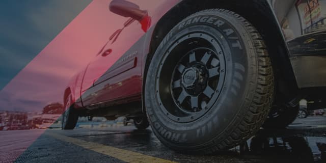 Valid with on 4 select Thunderer Tires, use promo code THUNDERER8MAY2025 at checkout.